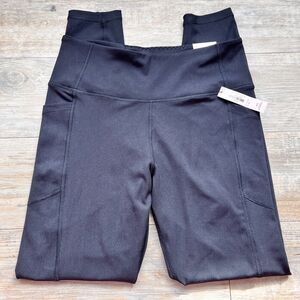 VS Sport Black Pocket Leggings High Waisted 27" Yoga Pants Size M New with Tags